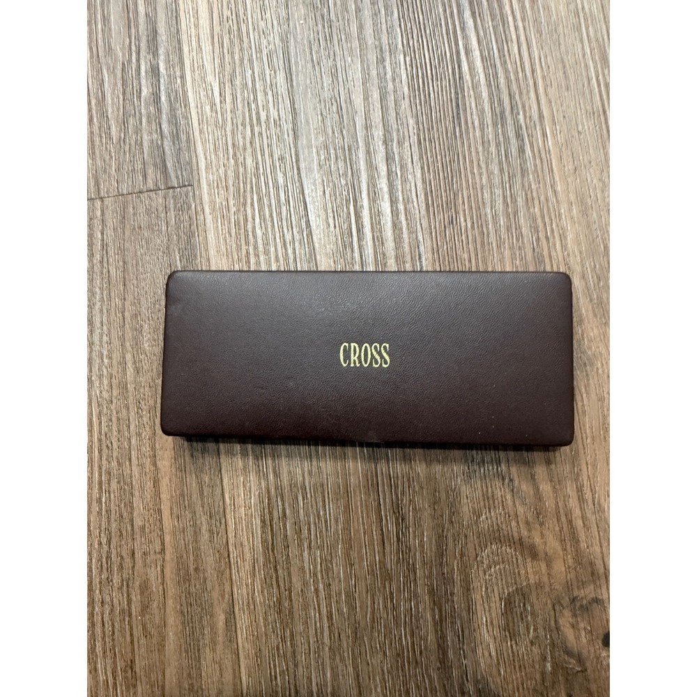 Vintage Cross Chrome Pen and‎ Pencil Set with Original Brown Presentation Case